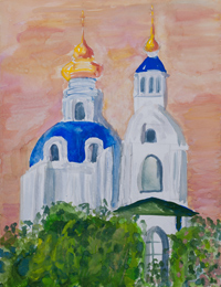 Sergiev Kazan Cathedral, Chernyh Anna : Children's Art Festival Our Kursk: CHILDREN DRAW THE CHURCH