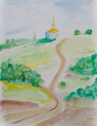 Road to the Temple, Dyakova Anastasia : Children's Art Festival Our Kursk: CHILDREN DRAW THE CHURCH