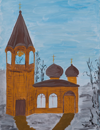 Rural church Kursk region, Rozhkov Yevgeny : Children's Art Festival Our Kursk: CHILDREN DRAW THE CHURCH