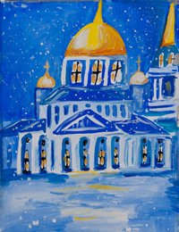 Cathedral of the Sign, Titova Maria : Children's Art Festival Our Kursk: CHILDREN DRAW THE CHURCH
