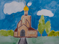 Uspeniya Presvyatoi Bogoroditsi Temple, Akinshin Bogdan : Children's Art Festival Our Kursk: CHILDREN DRAW THE CHURCH
