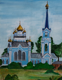 Vvedensky church in the village of Belitsa, Emelyanova Maria : Children's Art Festival Our Kursk: CHILDREN DRAW THE CHURCH