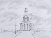 St. George Temple on Victory Avenue, Schepotin Nikita :: Children's Art Festival Our Kursk: CHILDREN DRAW THE CHURCH
