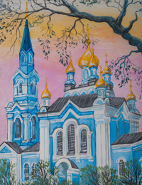 Introduction of the Blessed Virgin Mary Church in the Temple, the village Belitsa, Neryabova Anastasia : Children's Art Festival Our Kursk: CHILDREN DRAW THE CHURCH