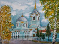 Cathedral of the Sign, Kursk, Razenkova Anna : Children's Art Festival Our Kursk: CHILDREN DRAW THE CHURCH
