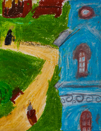 The view from the bell tower of the Church of the Nativity of the Blessed Virgin Mary, Medvedev Dmitry : Children's Art Festival Our Kursk: CHILDREN DRAW THE CHURCH