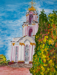 Temple of St. George the Victorious, Sergeeva Olga : Children's Art Festival Our Kursk: CHILDREN DRAW THE CHURCH