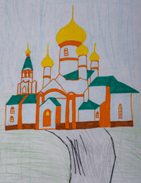 Holy Trinity Church, Zheleznogorsk, Sorokina Anastasia : Children's Art Festival Our Kursk: CHILDREN DRAW THE CHURCH