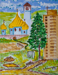 Church of the Holy Royal Passion, Sokolova Kseniya : Children's Art Festival Our Kursk: CHILDREN DRAW THE CHURCH