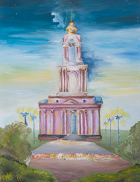 Temple of St. George the Victorious, Ryshkov Ulyana :: Children's Art Festival Our Kursk: CHILDREN DRAW THE CHURCH