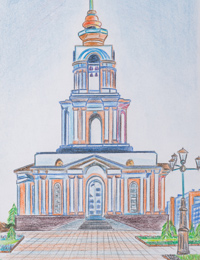Temple of St. George the Victorious, Kartashov Ruslan : Children's Art Festival Our Kursk: CHILDREN DRAW THE CHURCH
