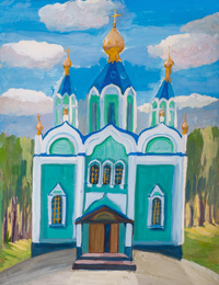 Nativity of the Blessed Virgin Mary, Трошина Дарья : Children's Art Festival Our Kursk: CHILDREN DRAW THE CHURCH