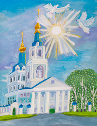 Kazan Cathedral, Kursk, Smagina Anastasi : Children's Art Festival Our Kursk: CHILDREN DRAW THE CHURCH