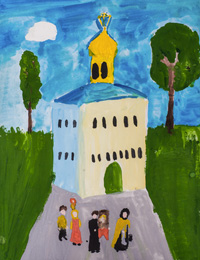 Pokrova church, Aleksandrovka, Sovetsky district, Shamova Maria : Children's Art Festival Our Kursk: CHILDREN DRAW THE CHURCH