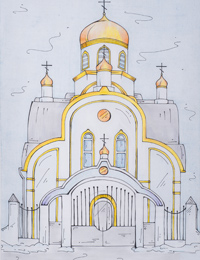 Church of the Holy Royal Martyrs, Kostin Pavel : Children's Art Festival Our Kursk: CHILDREN DRAW THE CHURCH