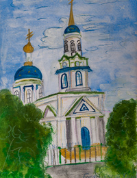 Church of the Epiphany, the settlement Peny, Belovo District, Lamanov Artem : Children's Art Festival Our Kursk: CHILDREN DRAW THE CHURCH