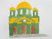 A fragment of the Sign Cathedral, Caplin Alexander :: Children's Art Festival Our Kursk: CHILDREN DRAW THE CHURCH